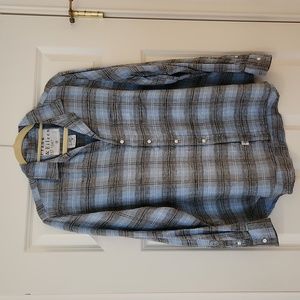 Frank & Eileen Woven Button Up - Blue Gray Plaid